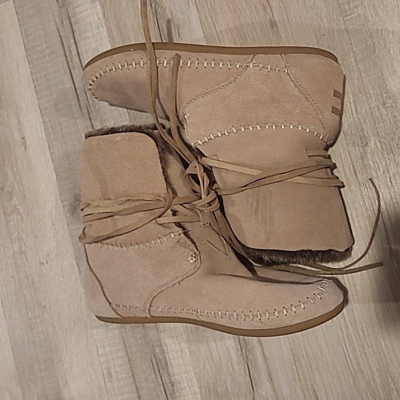 Toms Zahara Suede Ankle Booties Moccasin Women US 6 - Picture 6 of 9